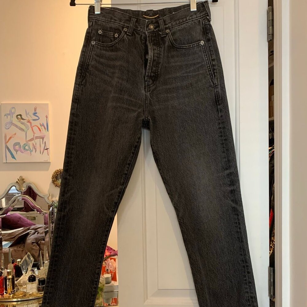 Yves Saint Laurent Charcoal Straight Leg Jeans
